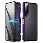 Custodia per telefono in vetro temperato in metallo magnetico HD, For Sony Xperia 1 IV