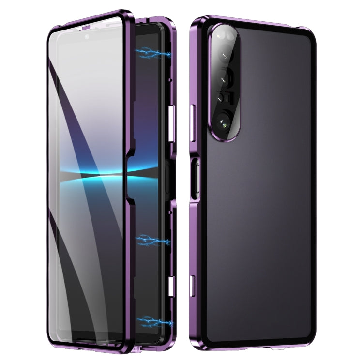 Custodia per telefono in vetro temperato in metallo magnetico HD, For Sony Xperia 1 IV