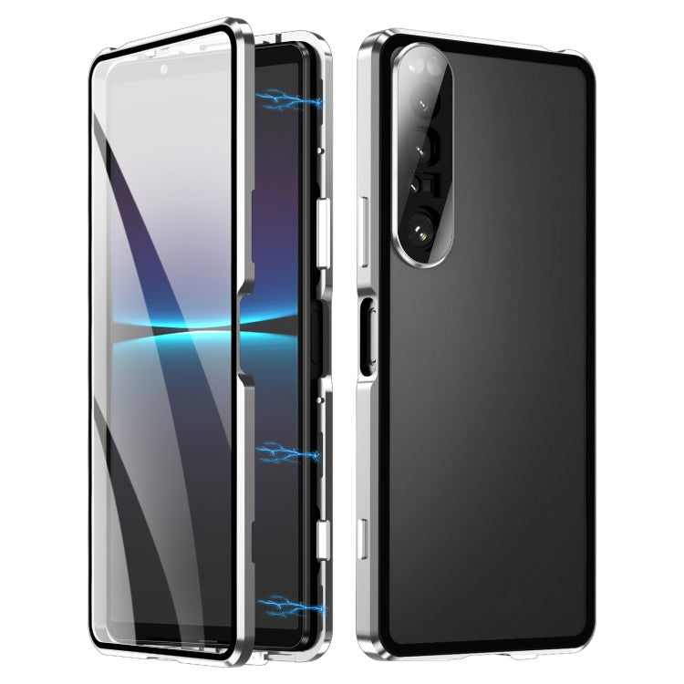 Custodia per telefono in vetro temperato in metallo magnetico HD, For Sony Xperia 1 IV