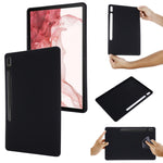 Custodia per tablet a copertura totale antiurto in silicone liquido Pure Color, For Samsung Galaxy Tab S8+/Tab S7+/Tab S7 FE