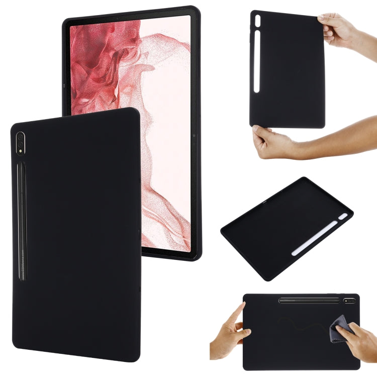 Custodia per tablet a copertura totale antiurto in silicone liquido Pure Color, For Samsung Galaxy Tab S8+/Tab S7+/Tab S7 FE