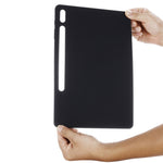 Custodia per tablet a copertura totale antiurto in silicone liquido Pure Color, For Samsung Galaxy Tab S8+/Tab S7+/Tab S7 FE
