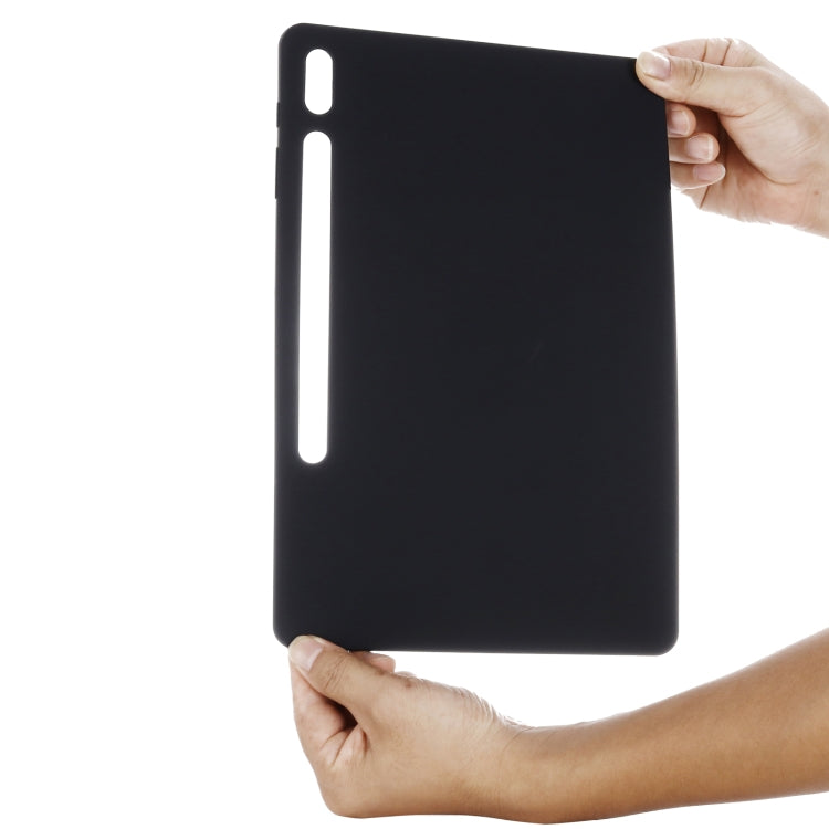 Custodia per tablet a copertura totale antiurto in silicone liquido Pure Color, For Samsung Galaxy Tab S8+/Tab S7+/Tab S7 FE