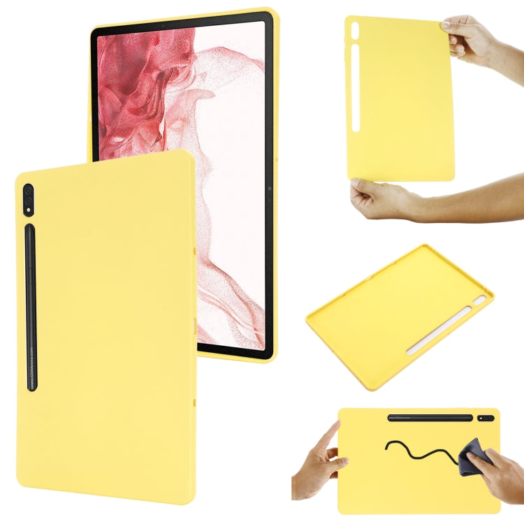 Custodia per tablet a copertura totale antiurto in silicone liquido Pure Color, For Samsung Galaxy Tab S8+/Tab S7+/Tab S7 FE