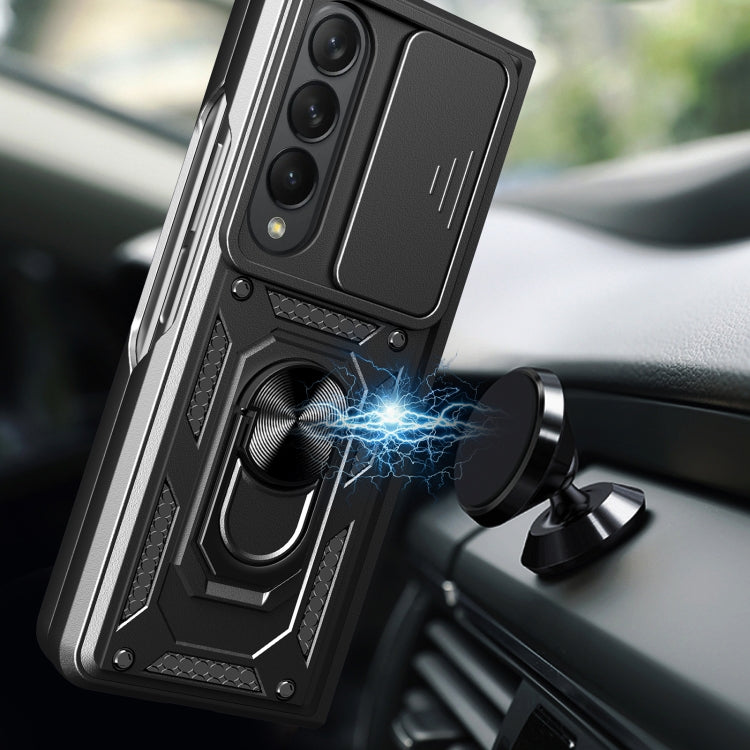 Cover per fotocamera scorrevole Custodia per telefono in TPU + PC, For Samsung Galaxy Z Fold4