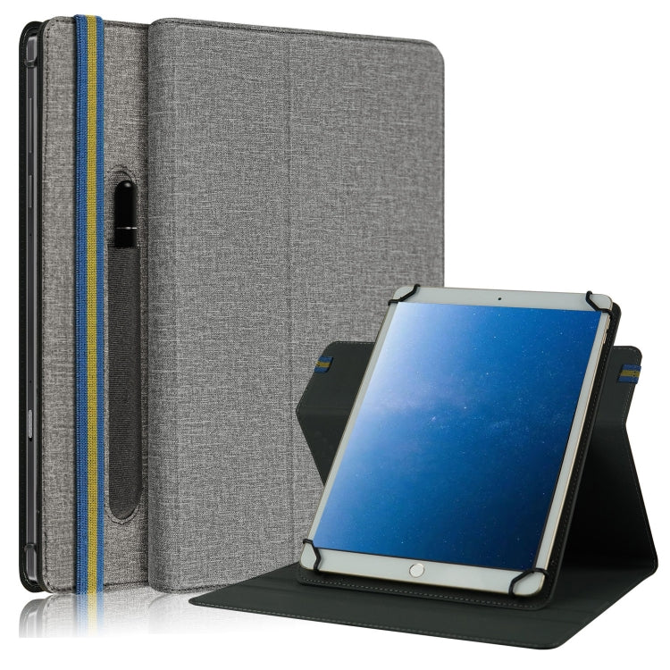 Custodia in pelle universale per tablet PC a vibrazione orizzontale con struttura in tessuto con slot per penna, For 10 inch
