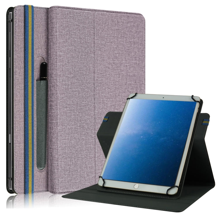 Custodia in pelle universale per tablet PC a vibrazione orizzontale con struttura in tessuto con slot per penna, For 10 inch