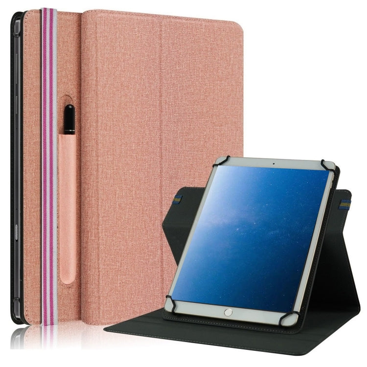 Custodia in pelle universale per tablet PC a vibrazione orizzontale con struttura in tessuto con slot per penna, For 10 inch