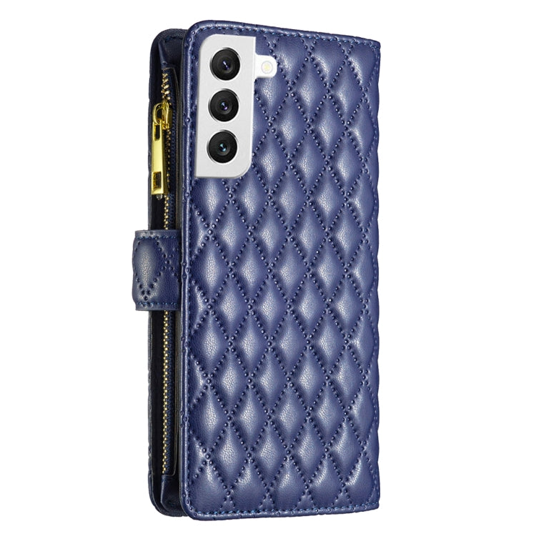 Custodia per telefono a conchiglia in pelle con portafoglio con cerniera Diamond Lattice, For Samsung Galaxy S22 5G, For Samsung Galaxy S22+ 5G, For Samsung Galaxy S22 Ultra 5G, For Samsung Galaxy S21 5G
