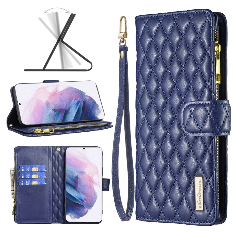Custodia per telefono a conchiglia in pelle con portafoglio con cerniera Diamond Lattice, For Samsung Galaxy S21+ 5G, For Samsung Galaxy S21 Ultra 5G, For Samsung Galaxy S21 FE 5G, For Samsung Galaxy S20