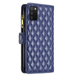 Custodia per telefono a conchiglia in pelle con portafoglio con cerniera Diamond Lattice, For Samsung Galaxy A03s / A02s, For Samsung Galaxy A12, For Samsung Galaxy A13 4G / 5G, For Samsung Galaxy A22 4G