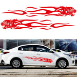 2 PCS/Set D-815 Fiamma Leone Modello Auto Modificato Adesivo Decorativo, D-815