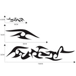 Set 2 adesivi decorativi auto motivo fiamma 150x32 cm