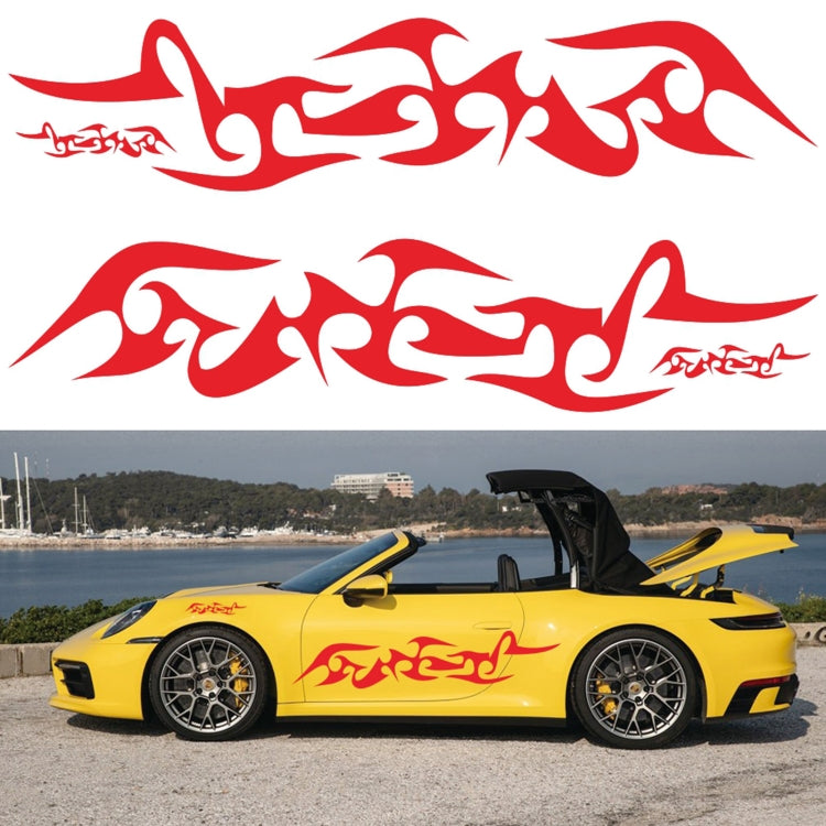 Set 2 adesivi decorativi auto motivo fiamma 150x32 cm