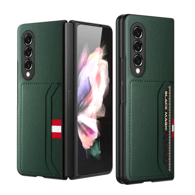 Custodia per telefono pieghevole in morbida microfibra Litchi Texture, For Samsung Galaxy Z Fold4