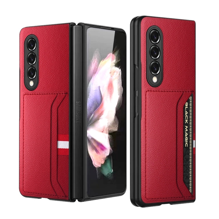 Custodia per telefono pieghevole in morbida microfibra Litchi Texture, For Samsung Galaxy Z Fold4