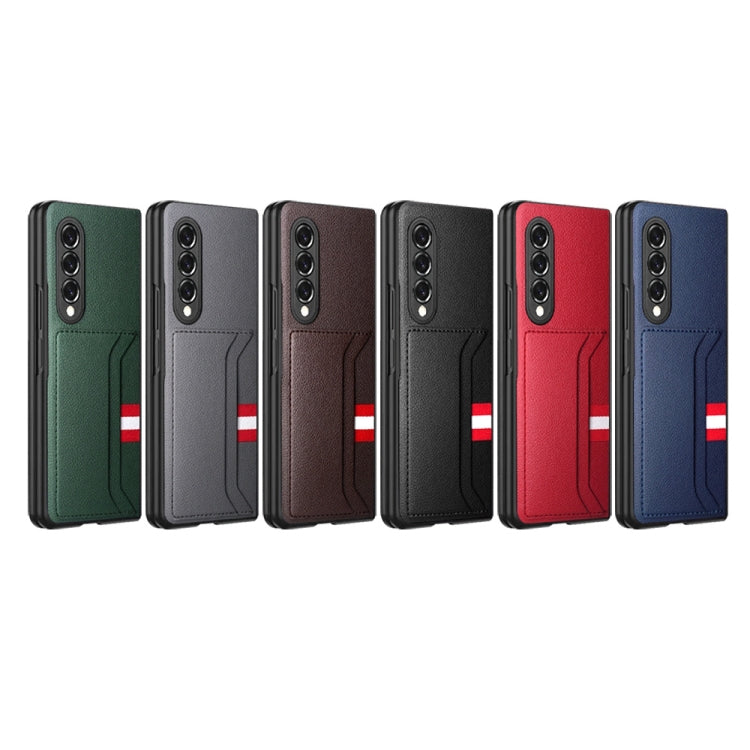 Custodia per telefono pieghevole in morbida microfibra Litchi Texture, For Samsung Galaxy Z Fold4