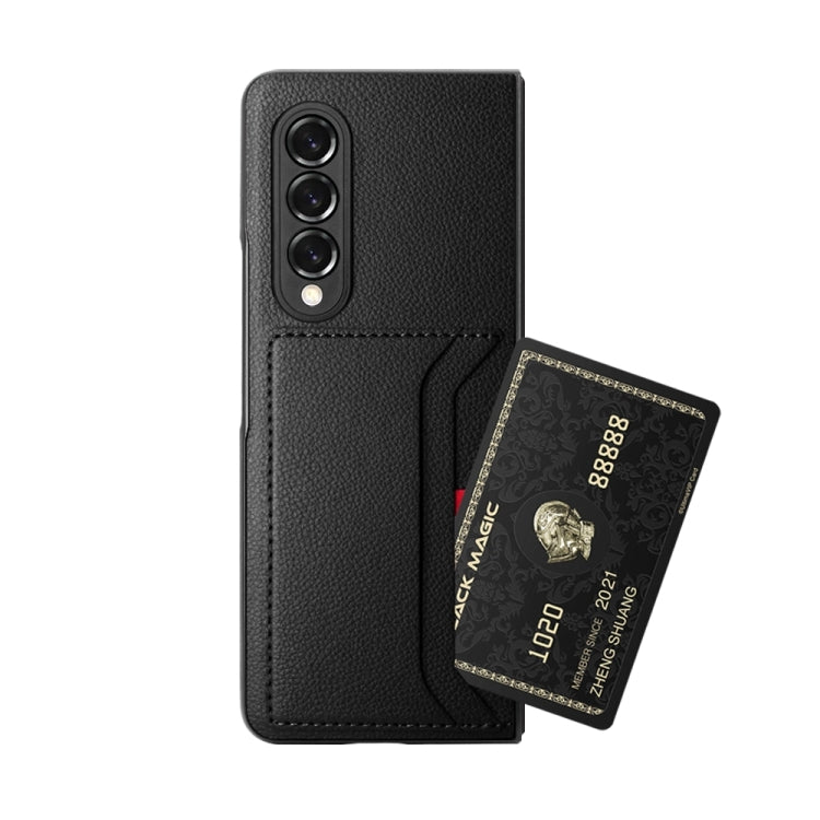 Custodia per telefono pieghevole in morbida microfibra Litchi Texture, For Samsung Galaxy Z Fold4
