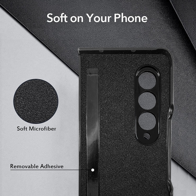 Custodia per telefono pieghevole in morbida microfibra Litchi Texture, For Samsung Galaxy Z Fold4