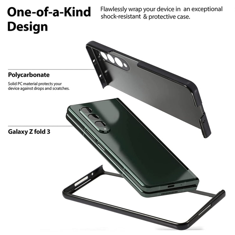 Custodia per telefono pieghevole ultrasottile con sensazione di metallo nudo spruzzato d'olio, For Samsung Galaxy Z Fold4