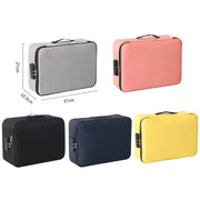 Borsa per documenti in tessuto pieghevole multistrato di grande capacità, Double Zipper-Locked