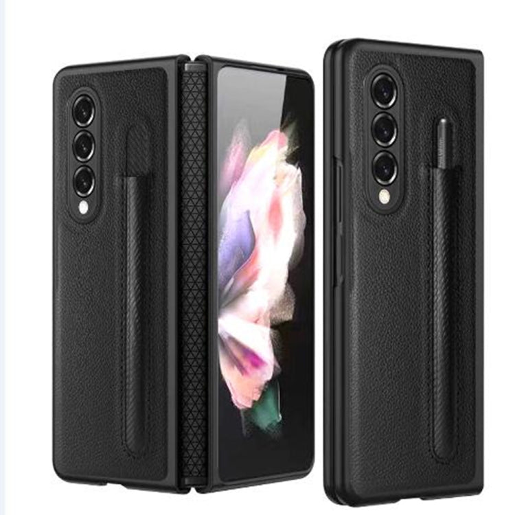 Custodia per telefono pieghevole con protezione cerniera Litchi Texture, For Samsung Galaxy Z Fold4