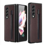 Custodia per telefono pieghevole con protezione cerniera Litchi Texture, For Samsung Galaxy Z Fold4