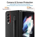 Custodia per telefono pieghevole con protezione cerniera Litchi Texture, For Samsung Galaxy Z Fold4