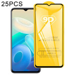 Pellicola in vetro temperato a schermo intero con colla piena 25PCS 9D, For vivo Y75 5G / Y55 / T1 Snapdragon 680 (25 PCS), For vivo Y55 5G (25 PCS), For vivo Y77 / vivo Y77e / Y77e t1 (25 PCS), For vivo Y33t (25 PCS)