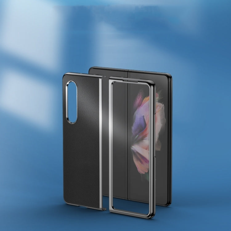 Custodia per telefono in pelle placcata, For Samsung Galaxy Z Fold4