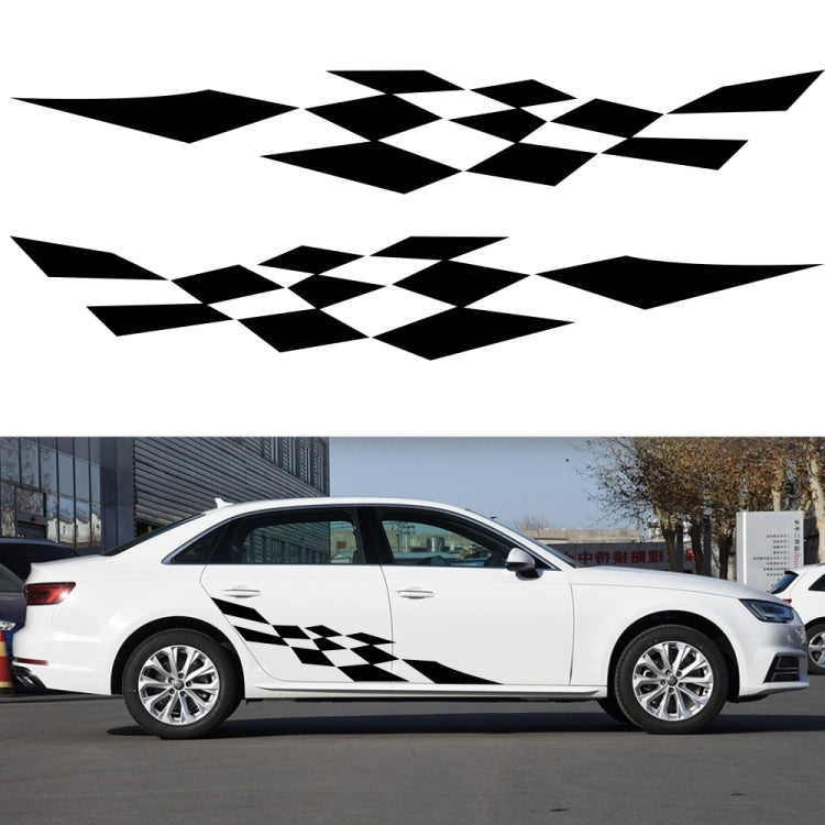 2 PCS/Set D-943 Adesivo decorativo modificato per auto con motivo a bandiera a scacchi, D-943