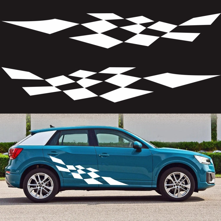 2 PCS/Set D-943 Adesivo decorativo modificato per auto con motivo a bandiera a scacchi, D-943