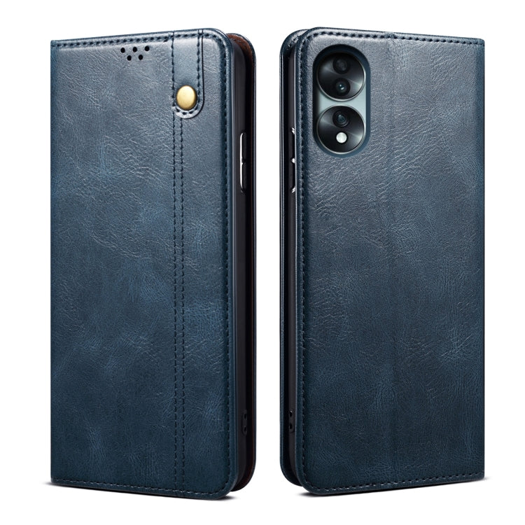 Custodia per telefono in pelle con trama di cavallo pazzo in cera d'olio, For Honor 70, For Honor 70 Pro / 70 Pro+