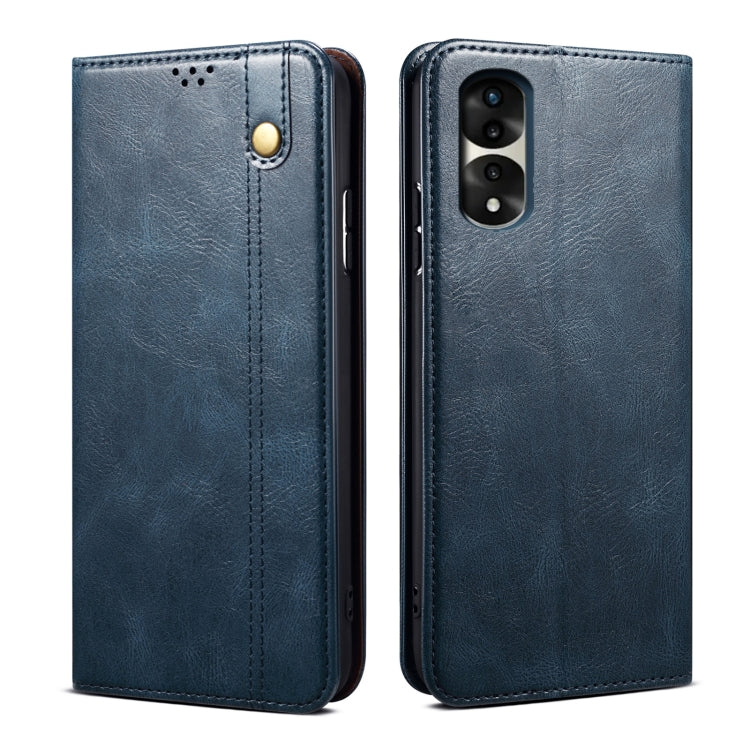 Custodia per telefono in pelle con trama di cavallo pazzo in cera d'olio, For Honor 70, For Honor 70 Pro / 70 Pro+