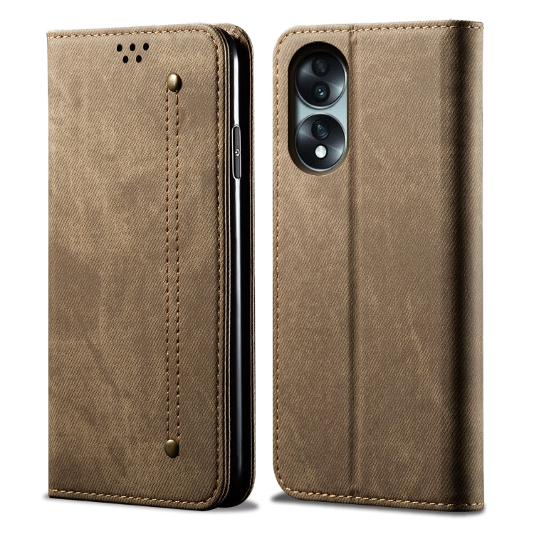 Custodia per telefono in pelle Flip Texture denim, For Honor 70, For Honor 70 Pro / 70 Pro+