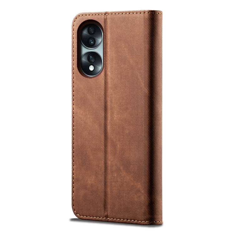 Custodia per telefono in pelle Flip Texture denim, For Honor 70, For Honor 70 Pro / 70 Pro+