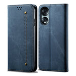 Custodia per telefono in pelle Flip Texture denim, For Honor 70, For Honor 70 Pro / 70 Pro+