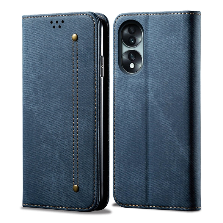 Custodia per telefono in pelle Flip Texture denim, For Honor 70, For Honor 70 Pro / 70 Pro+