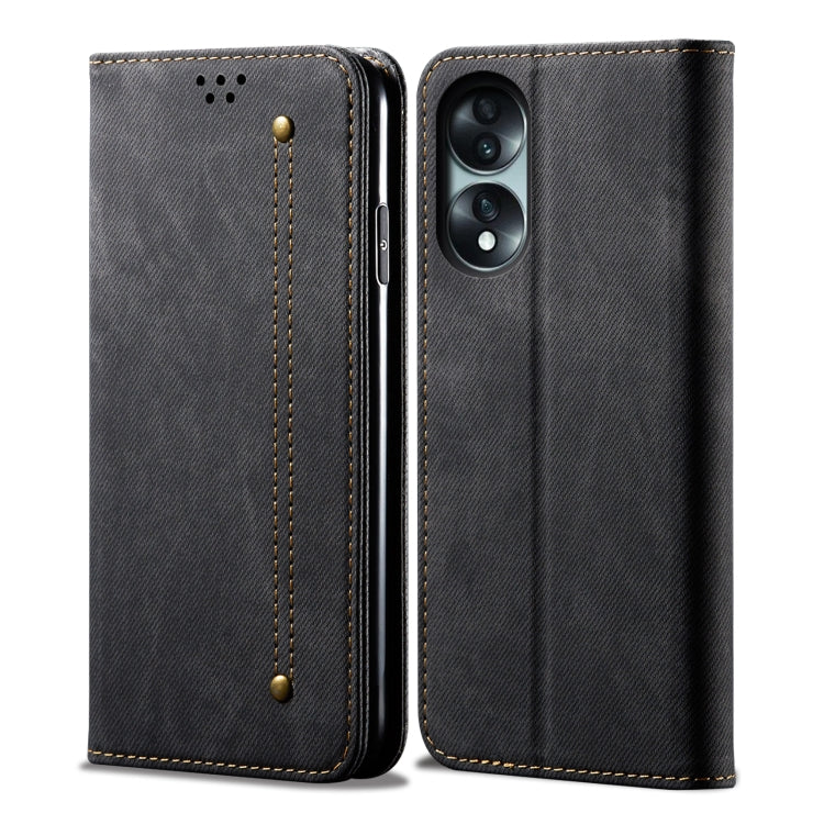 Custodia per telefono in pelle Flip Texture denim, For Honor 70, For Honor 70 Pro / 70 Pro+