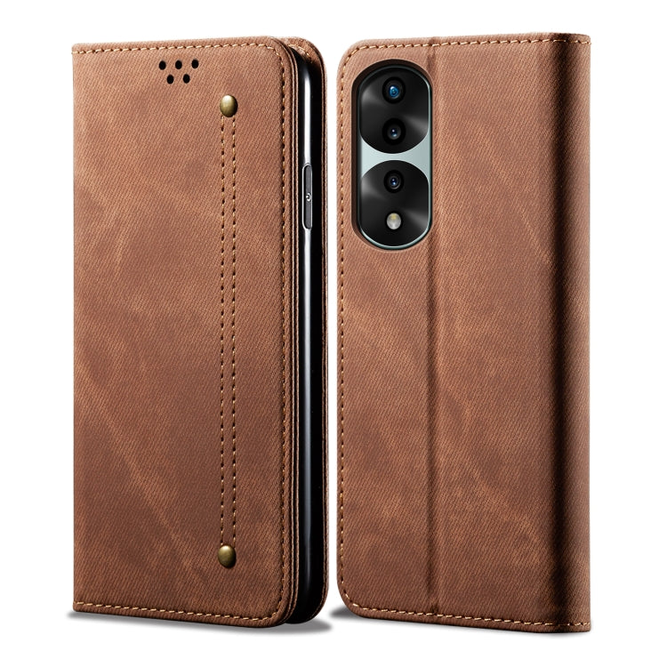 Custodia per telefono in pelle Flip Texture denim, For Honor 70, For Honor 70 Pro / 70 Pro+
