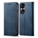 Custodia per telefono in pelle Flip Texture denim, For Honor 70, For Honor 70 Pro / 70 Pro+