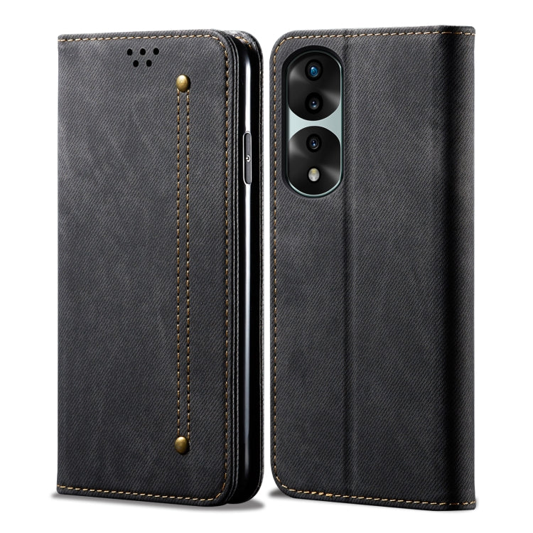 Custodia per telefono in pelle Flip Texture denim, For Honor 70, For Honor 70 Pro / 70 Pro+