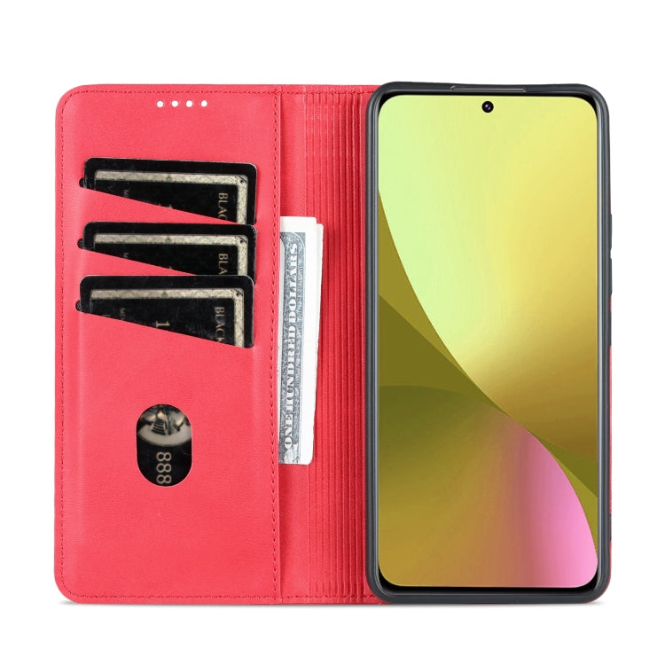 Custodia per telefono in pelle con texture di vitello magnetica AZNS, For Xiaomi 12 Lite, For Xiaomi Redmi Note 11T Pro / Poco X4 GT