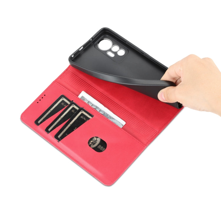 Custodia per telefono in pelle con texture di vitello magnetica AZNS, For Xiaomi 12 Lite, For Xiaomi Redmi Note 11T Pro / Poco X4 GT