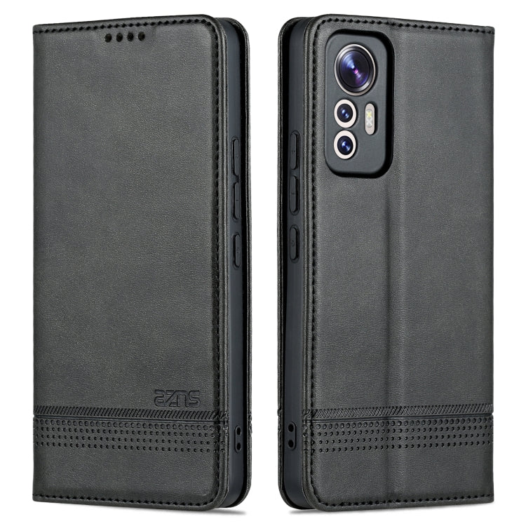 Custodia per telefono in pelle con texture di vitello magnetica AZNS, For Xiaomi 12 Lite, For Xiaomi Redmi Note 11T Pro / Poco X4 GT