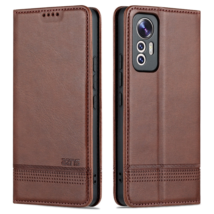 Custodia per telefono in pelle con texture di vitello magnetica AZNS, For Xiaomi 12 Lite, For Xiaomi Redmi Note 11T Pro / Poco X4 GT