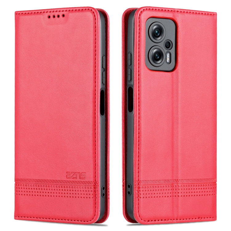 Custodia per telefono in pelle con texture di vitello magnetica AZNS, For Xiaomi 12 Lite, For Xiaomi Redmi Note 11T Pro / Poco X4 GT