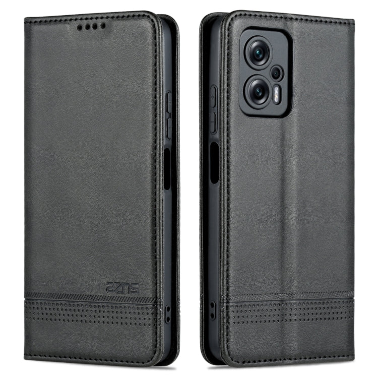 Custodia per telefono in pelle con texture di vitello magnetica AZNS, For Xiaomi 12 Lite, For Xiaomi Redmi Note 11T Pro / Poco X4 GT