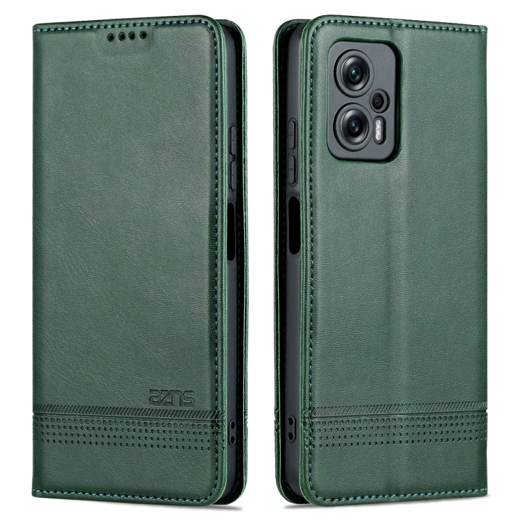 Custodia per telefono in pelle con texture di vitello magnetica AZNS, For Xiaomi 12 Lite, For Xiaomi Redmi Note 11T Pro / Poco X4 GT
