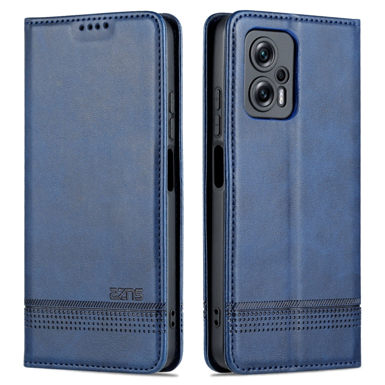 Custodia per telefono in pelle con texture di vitello magnetica AZNS, For Xiaomi 12 Lite, For Xiaomi Redmi Note 11T Pro / Poco X4 GT